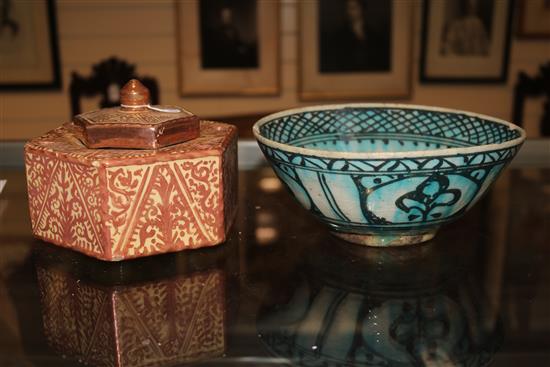 An Hispano Moresque style inkstand,